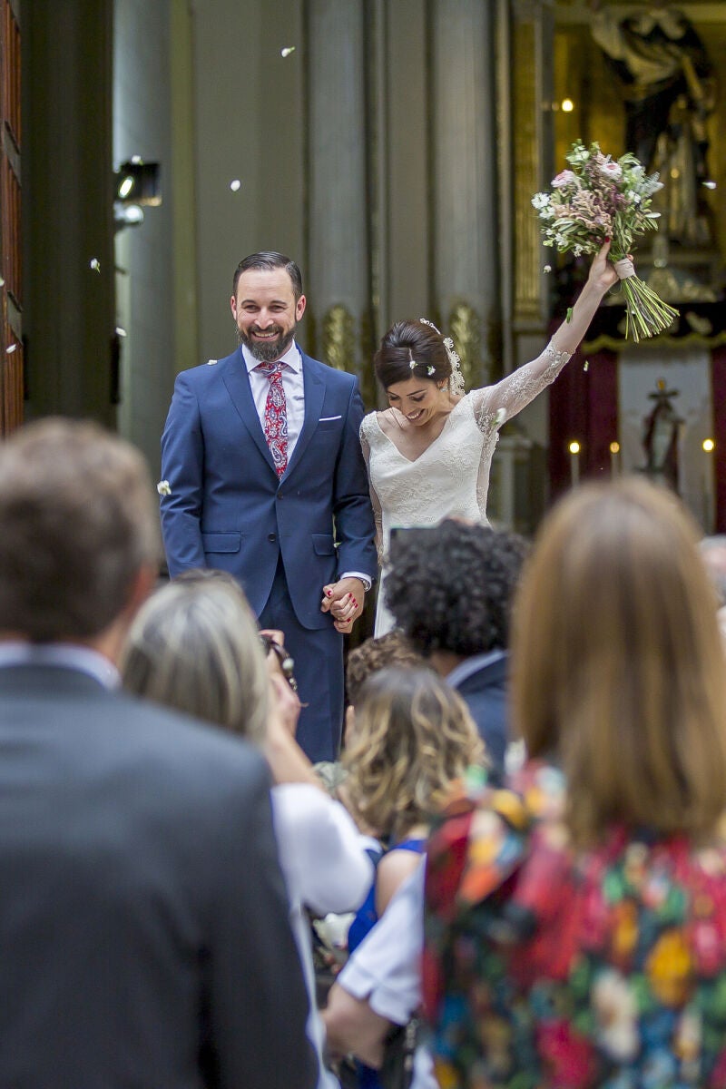 Santiago Abascal y Lidia Bedman el día de su boda en 2018