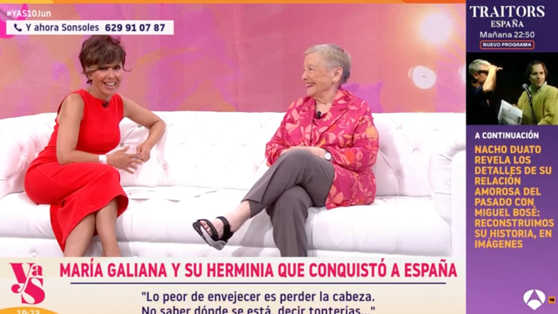 Captura de María Galiana en 'Y ahora Sonsoles'