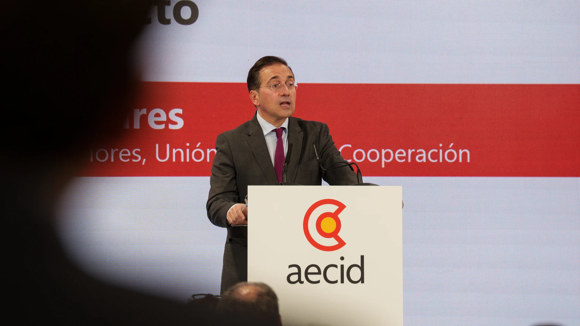 El ministro de Asuntos Exteriores, Unión Europea y Cooperación, José Manuel Albares, presenta la transformación institucional de la Agencia Española de Cooperación Internacional para el Desarrollo (AECID) en el evento "#CooperamosCambiamos: La transformación de la AECID", a 10 de junio de 2025, en Madrid (España). En este acto también se presentan los últimos hitos de la transformación institucional de la Agencia Española de Cooperación Internacional para el Desarrollo, en línea con la reform...