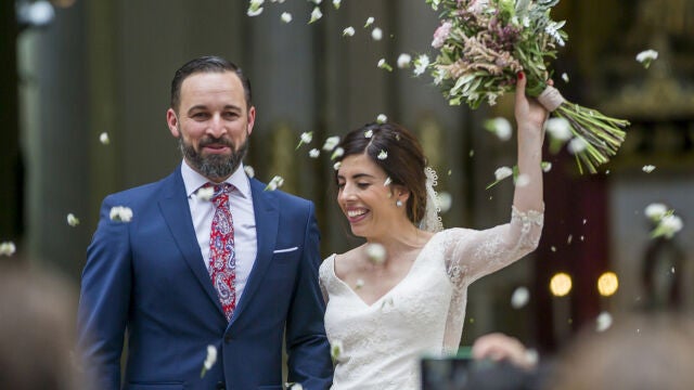 Santiago Abascal y Lidia Bedman el día de su boda en 2018