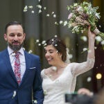 Santiago Abascal y Lidia Bedman el día de su boda en 2018
