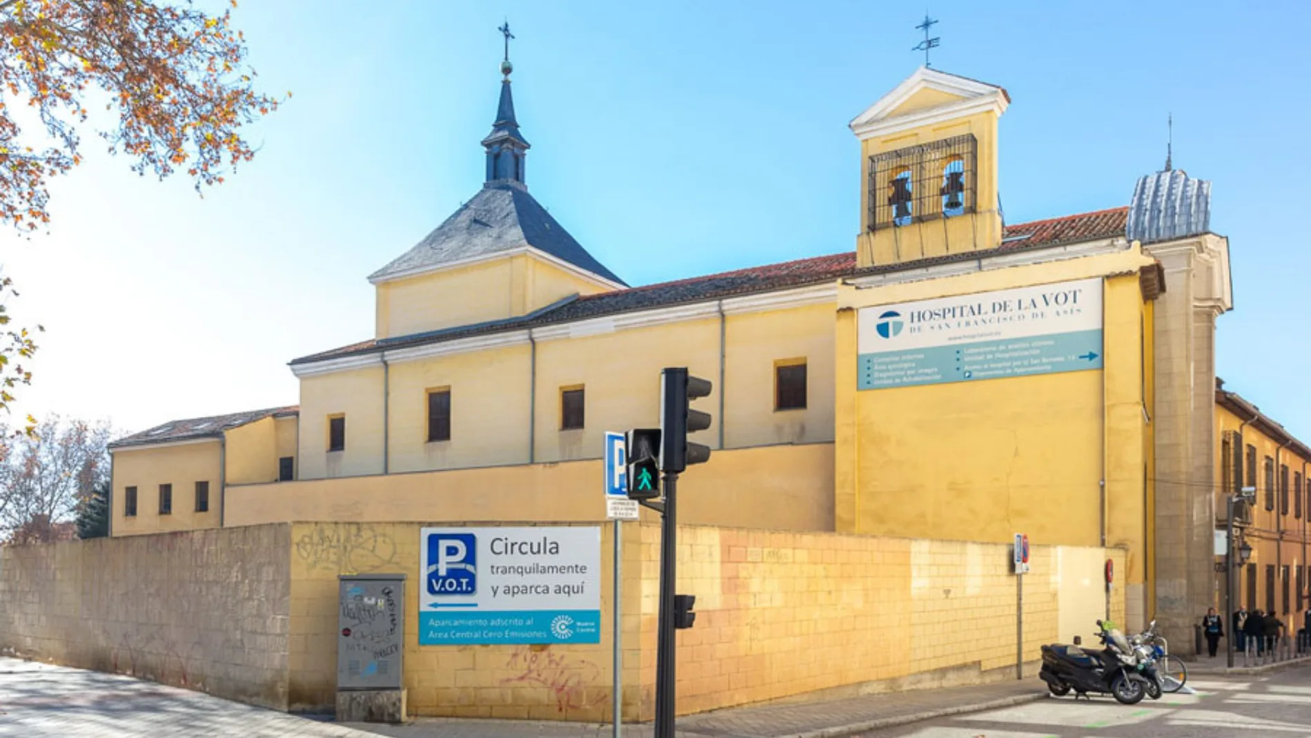Fachada actual del Hospital de la VOT, el hospital madrileño en activo más antiguo desde su inauguración en 1697
