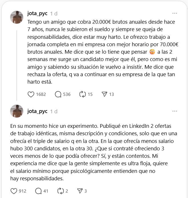 Un mensaje de Threads de Instagram