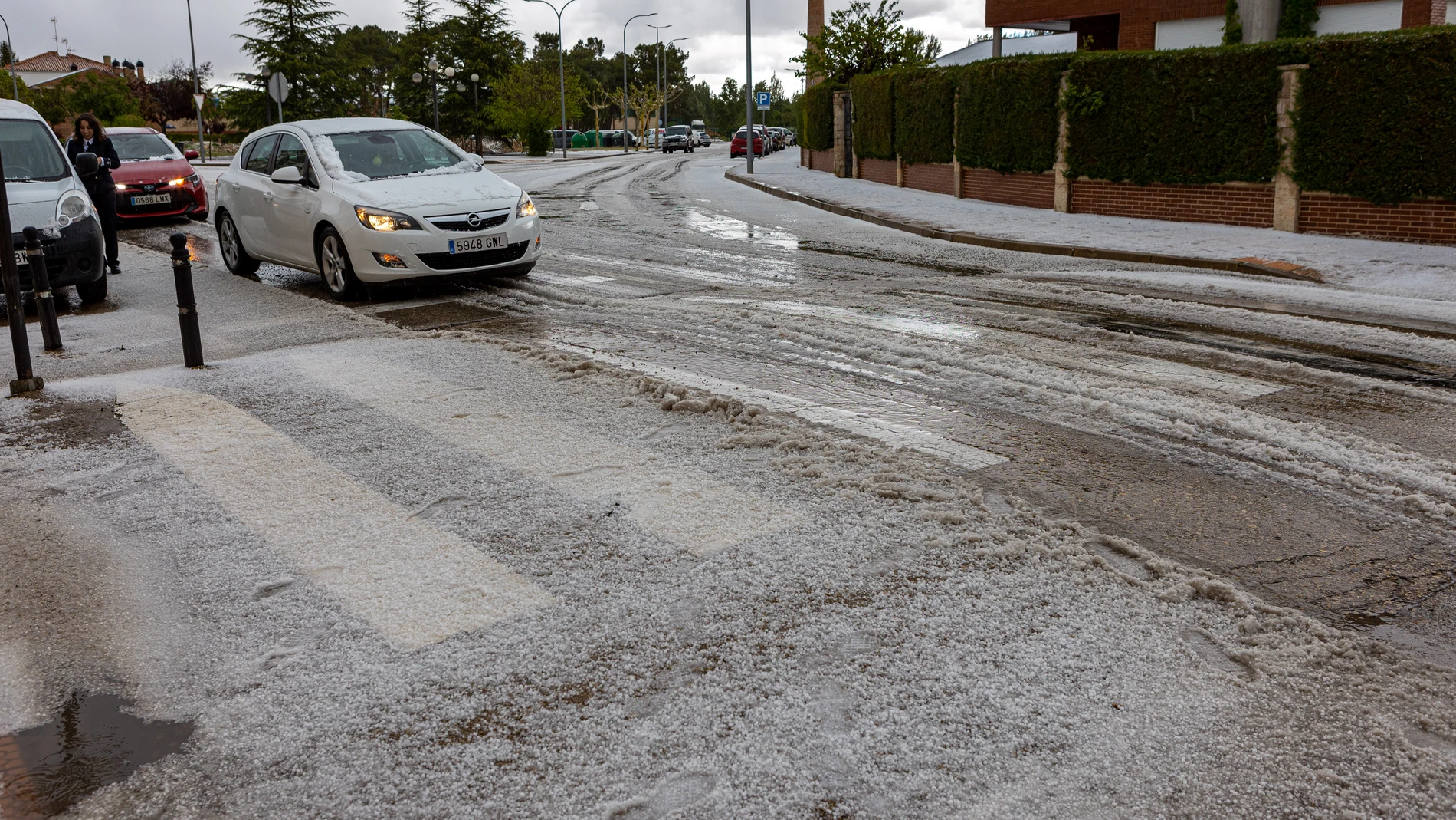 Tormenta de granizo en Almazán (Soria)