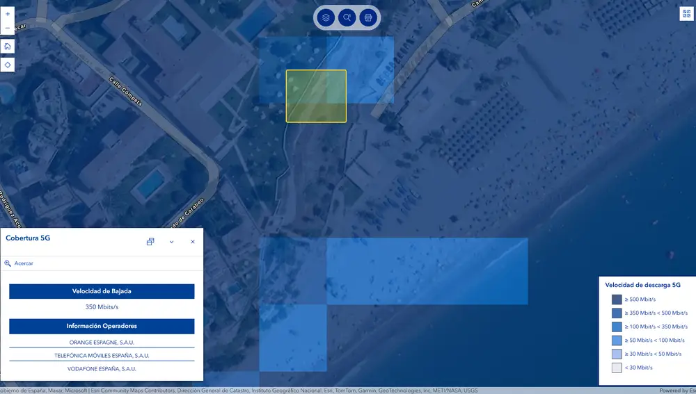 La información en el mapa 5G es más detallada