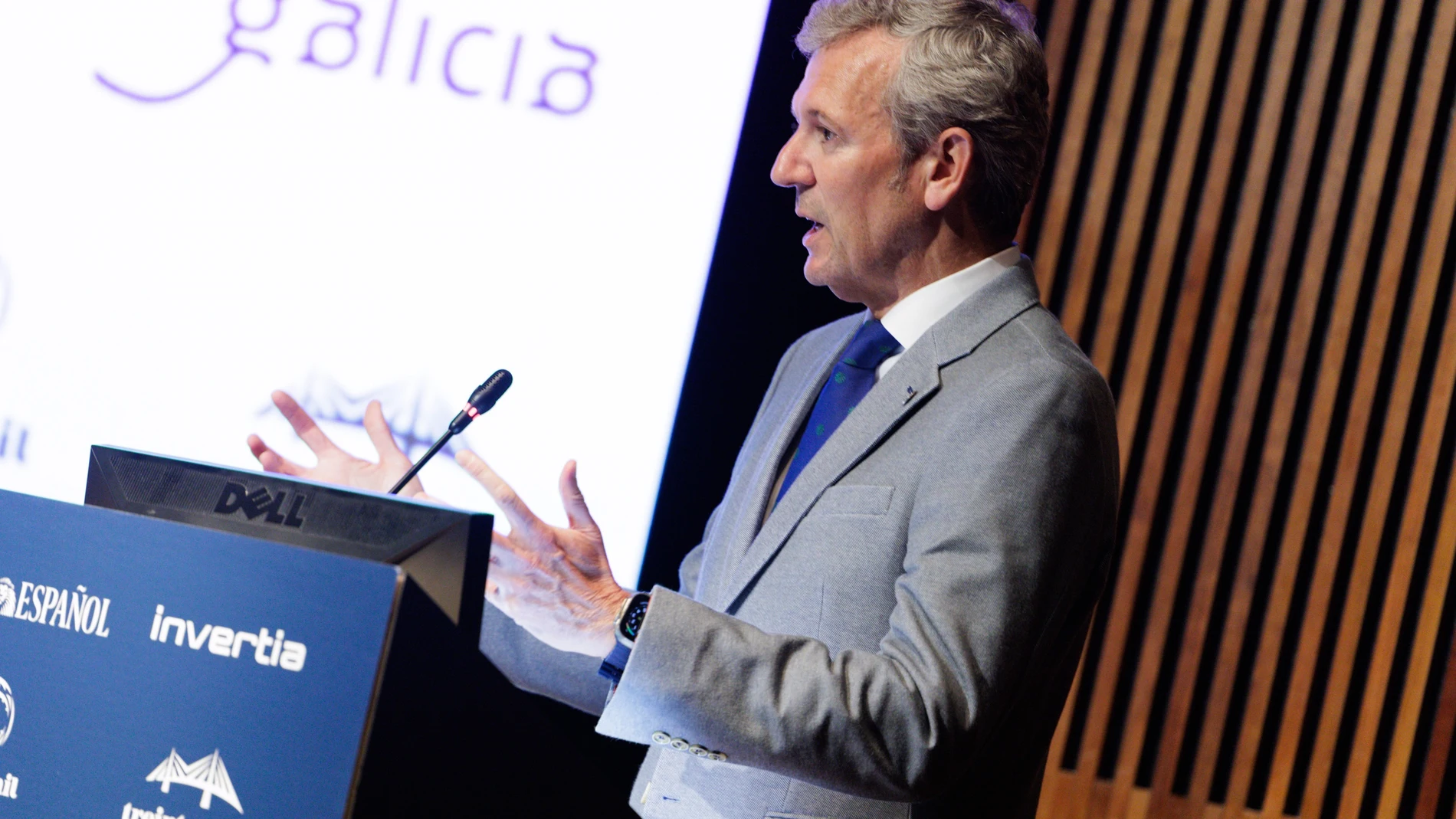 El presidente de la Xunta de Galicia, Alfonso Rueda, interviene en el Foro Económico El Español La Galicia que viene REMITIDA / HANDOUT por DAVID CABEZÓN @ XUNTA Fotografía remitida a medios de comunicación exclusivamente para ilustrar la noticia a la que hace referencia la imagen, y citando la procedencia de la imagen en la firma 10/06/2025