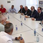 Garamendi junto a Santiago Aparicio en la reunión con los miembros de CEOE Zamora