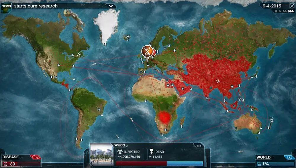 Captura de pantalla de Plague Inc.