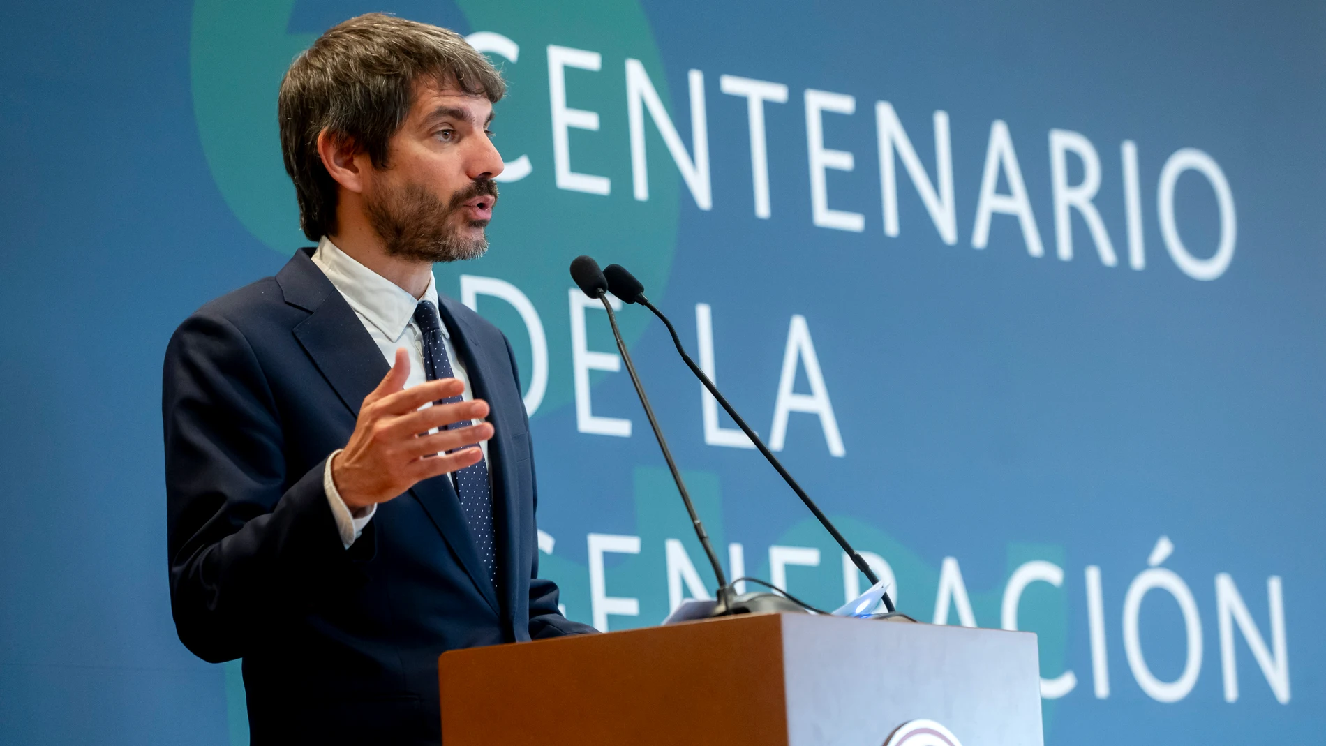 El ministro de Cultura, Ernest Urtasun, interviene durante la presentación de la celebración del Centenario de la Generación del 27, en la Residencia de Estudiantes, a 11 de junio de 2025, en Madrid (España). Durante el acto, se han anunciado los comisarios de la conmemoración, así como las principales instituciones involucradas y los temas en torno a los que girará esta celebración a lo largo del año 2027. 11 JUNIO 2025;CELEBRACIÓN;GENERACIÓN;27;2027;CENTENARIO Alberto Ortega / Europa Pres...