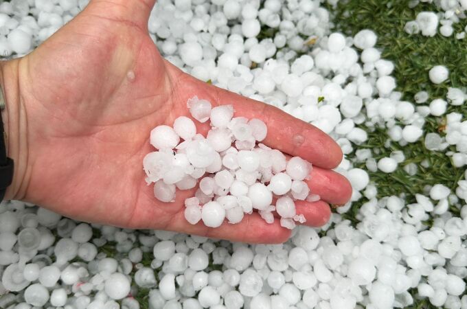 Granizo registrado en Alcorcón esta tarde