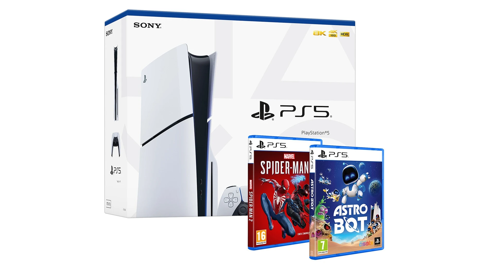 PlayStation 5 + Astro Bot + Spider-Man