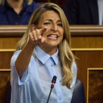 Yolanda Díaz durante la sesión de control al Gobierno, en el Congreso de los Diputados. 
