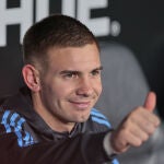 Franco Mastantuono, en el banquillo de Argentina el pasado martes