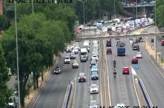 Accidente en plaza Elíptica: mañana de retenciones en Madrid