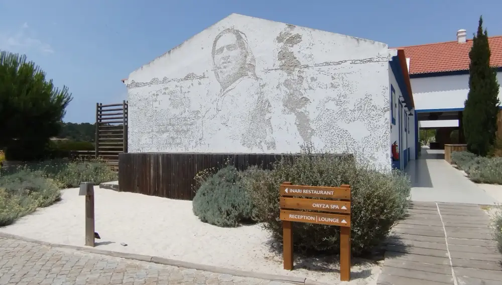 Este mural de Vilhs retrata a una de las campesinas que trabaja en la recolección del arroz