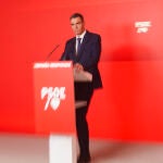 Pedro Sánchez en la sede de Ferraz . David Jar
