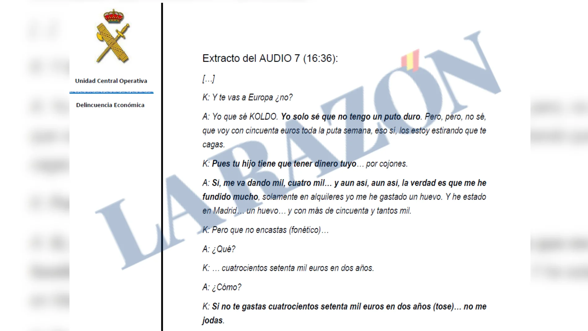 Informe UCO dinero Ábalos