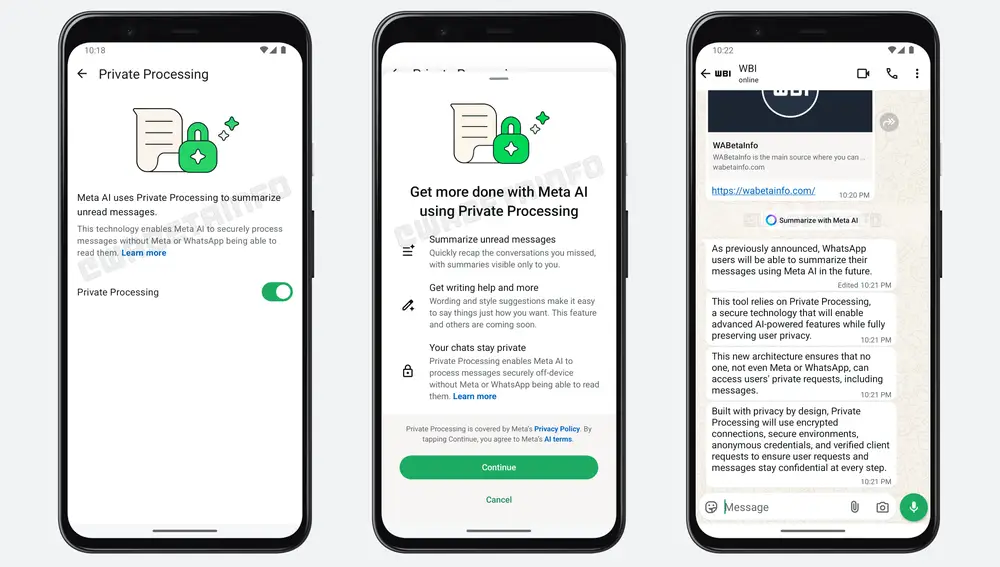 Resúmenes de mensajes sin leer en WhatsApp
