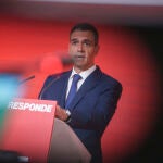 Pedro Sánchez en la sede de Ferraz . David Jar