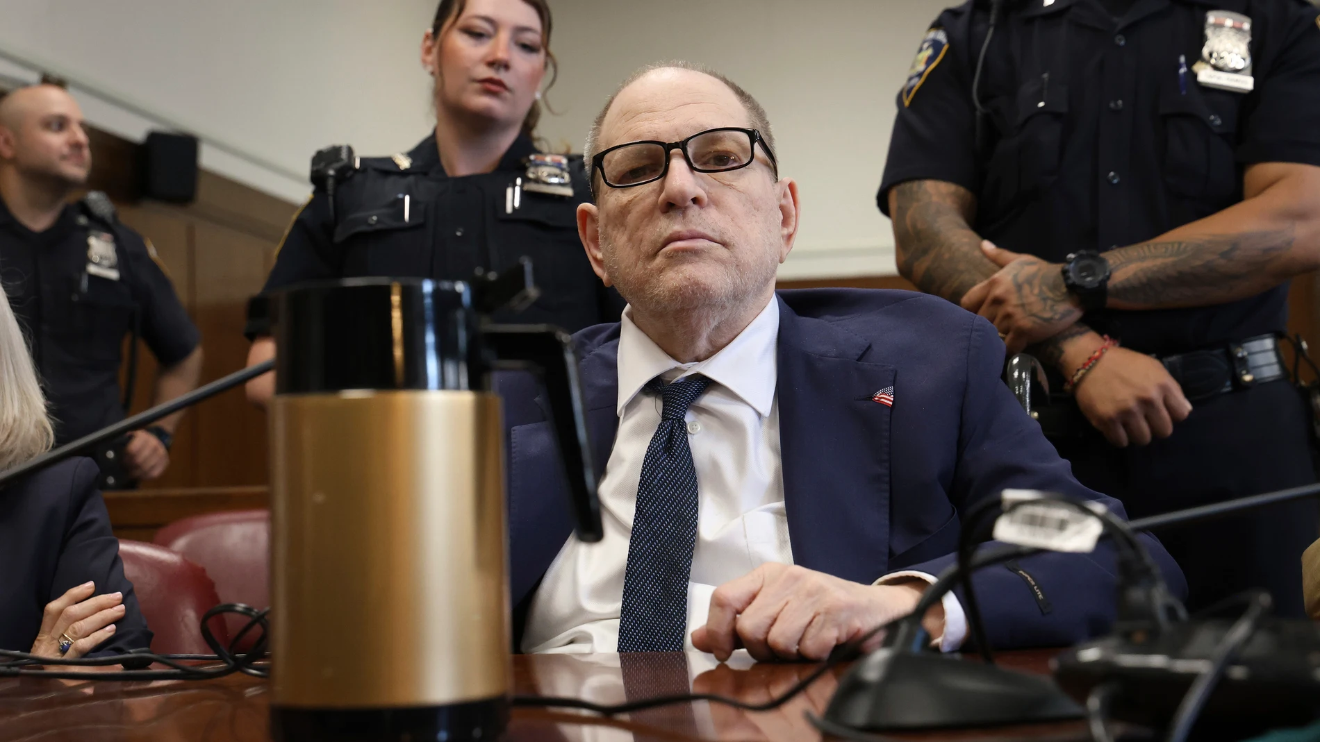 Harvey Weinstein appears in state court in Manhattan as jurors return to deliberations on a remaining charge in his retrial on Thursday, June 12, 2025 in New York. (Jefferson Siegel /The New York Times via AP, Pool)