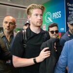 Belgian player Kevin De Bruyne arrives in Rome for medical examinations for SSC Napoli