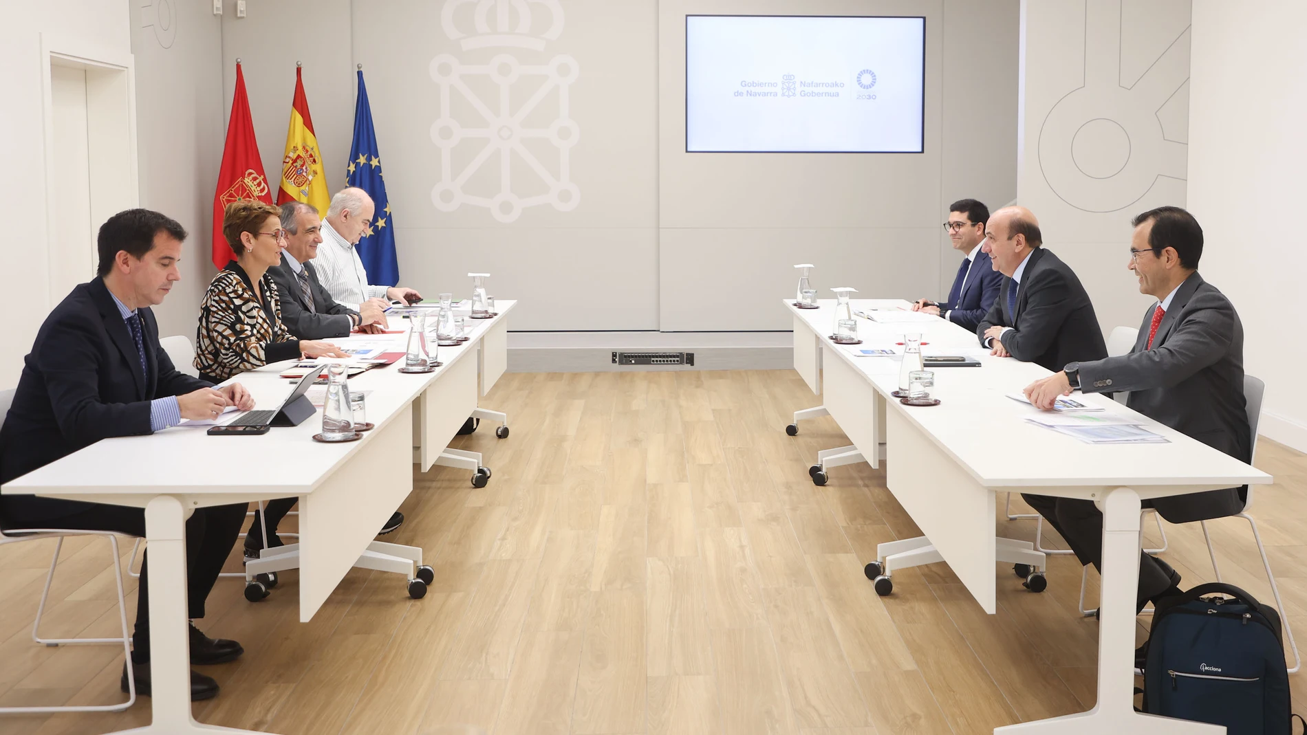 Una de las reuniones de Chivite con la empresa señalada por la UCO