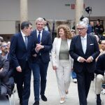 Rueda, hoy, en Compostela, durante un acto educativo. 
