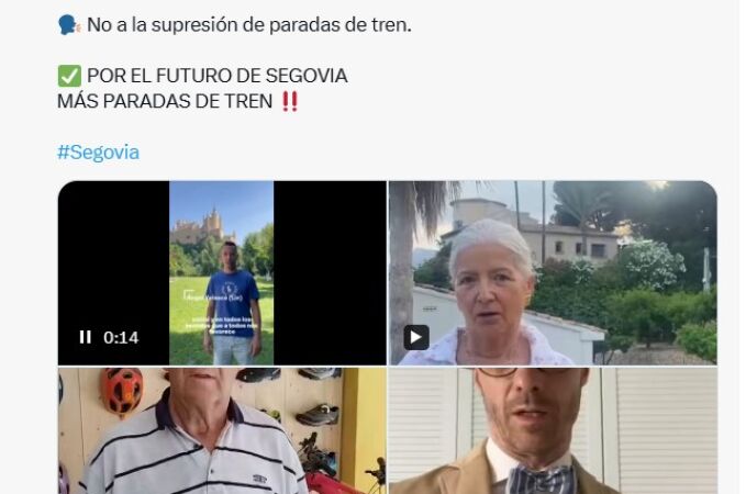 Segovia moviliza a rostros conocidos de la sociedad española contra la supresión de paradas de AVE
