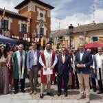 El consejero junto a José Ángel Alonso, David Esteban y Víctor Alonso en Villalón de Campos