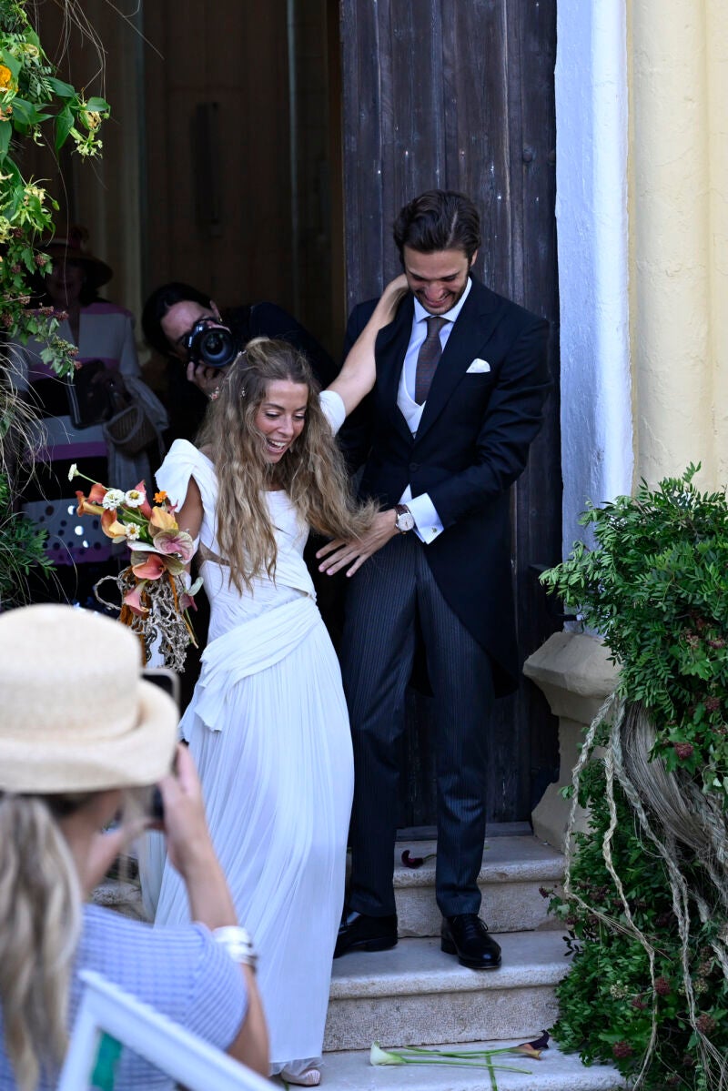 Belén Écija en su boda con Jaime Sánchez.