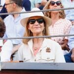 La Infanta Elena durante la corrida en memoria de Victorino Martín celebrada este domingo en la plaza de toros de Las Ventas
