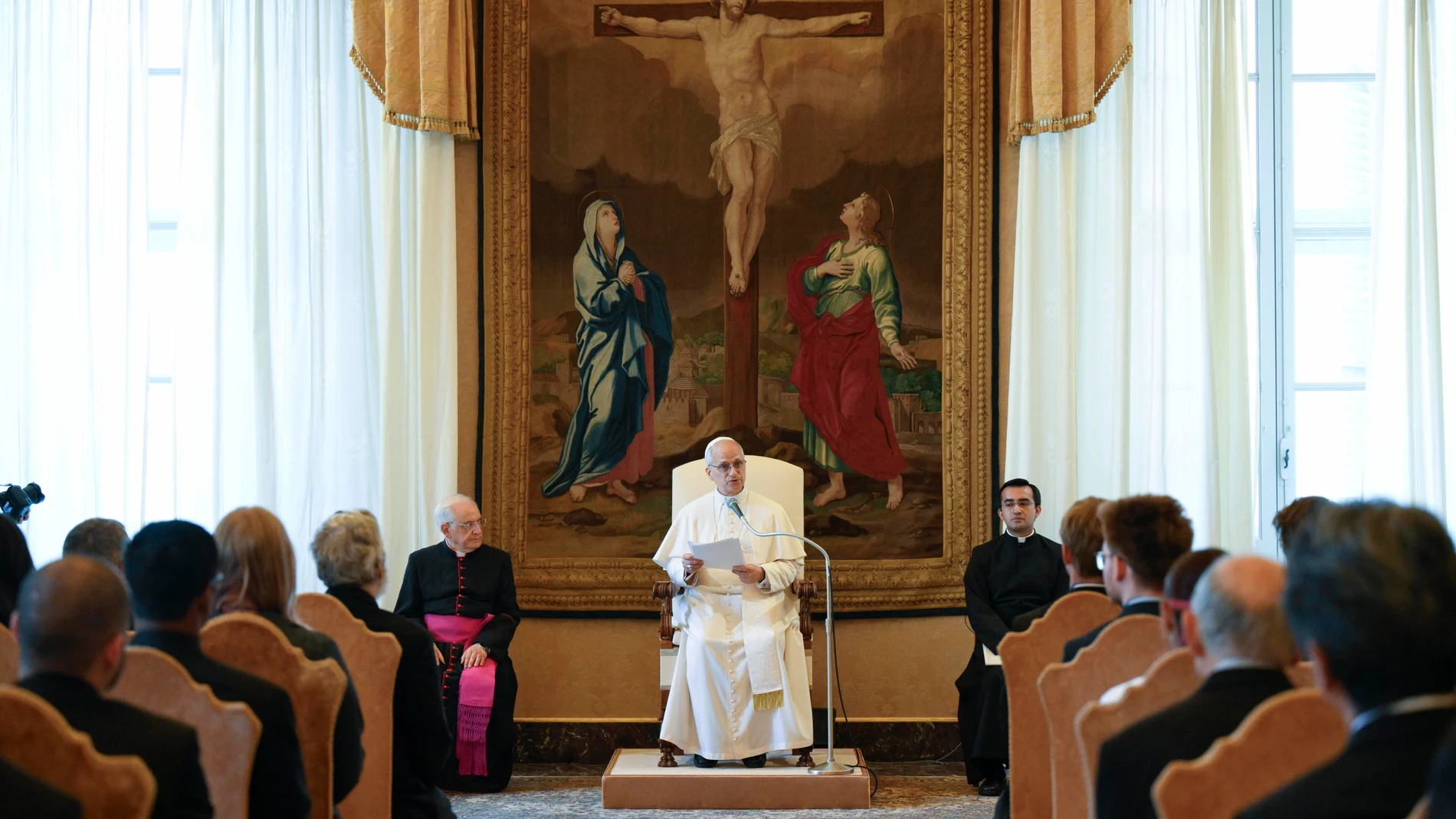 El Papa, ayer, durante una audiencia en el Vaticano