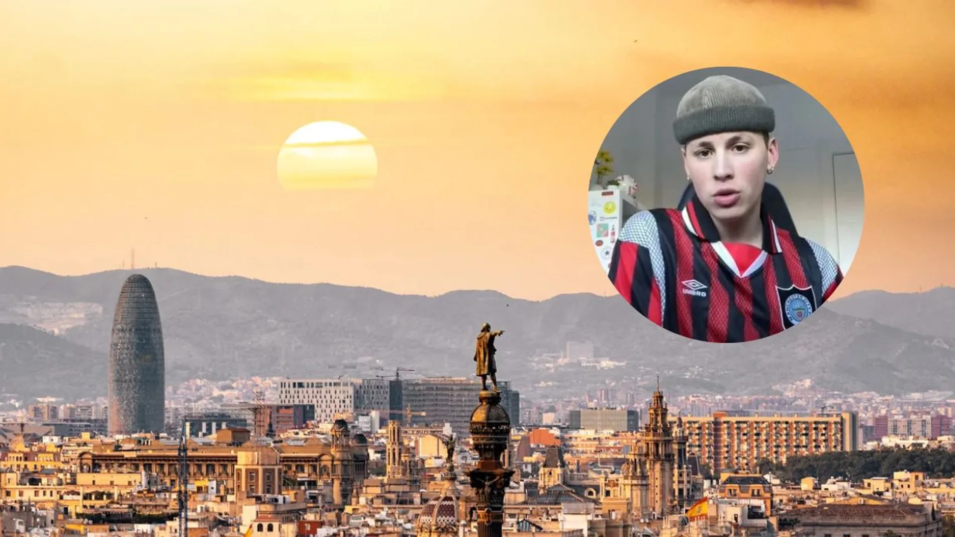 Una influencer argentino junto a la ciudad de Barcelona