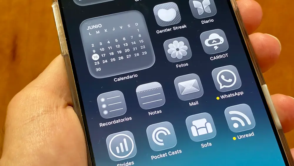 Los iconos podrán ser translúcidos en iOS 26