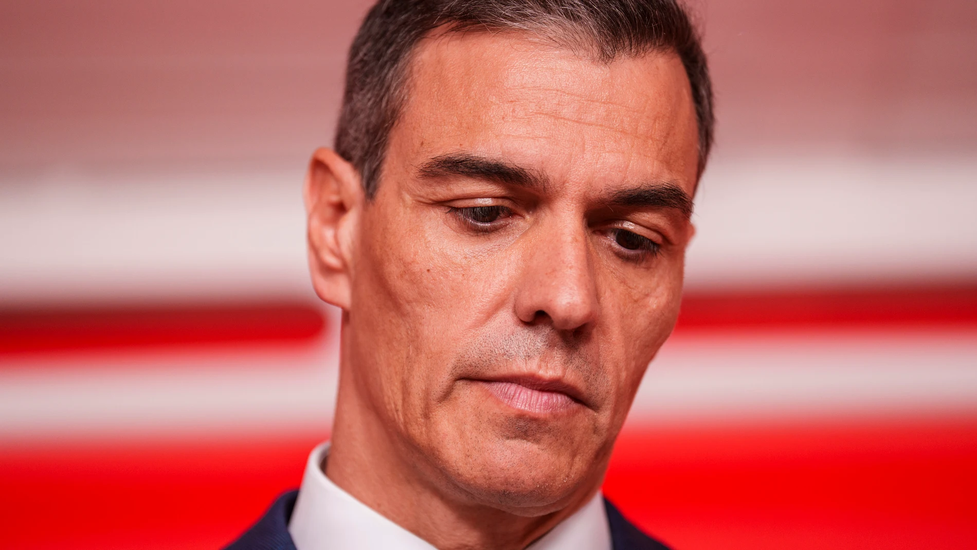 Pedro Sánchez en la sede de Ferraz tras la reunión de la ejecutiva