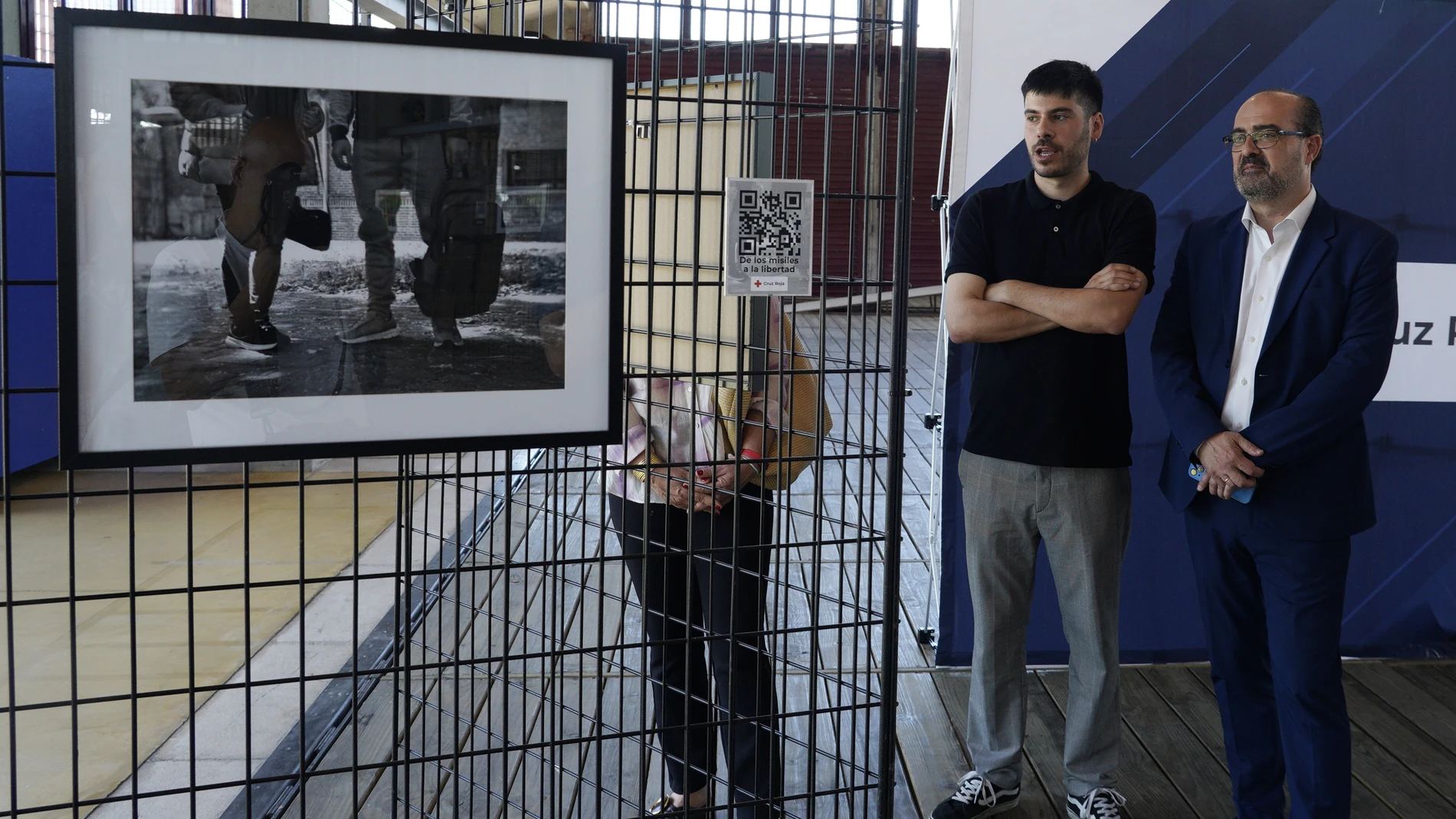 Marco Morala durante la visita a la exposición