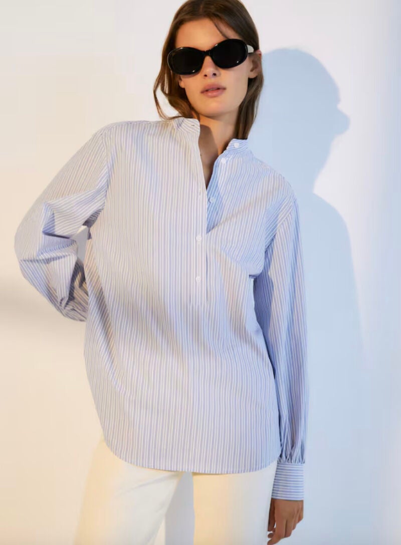 Blusa de manga larga popelín de Woman El Corte Inglés