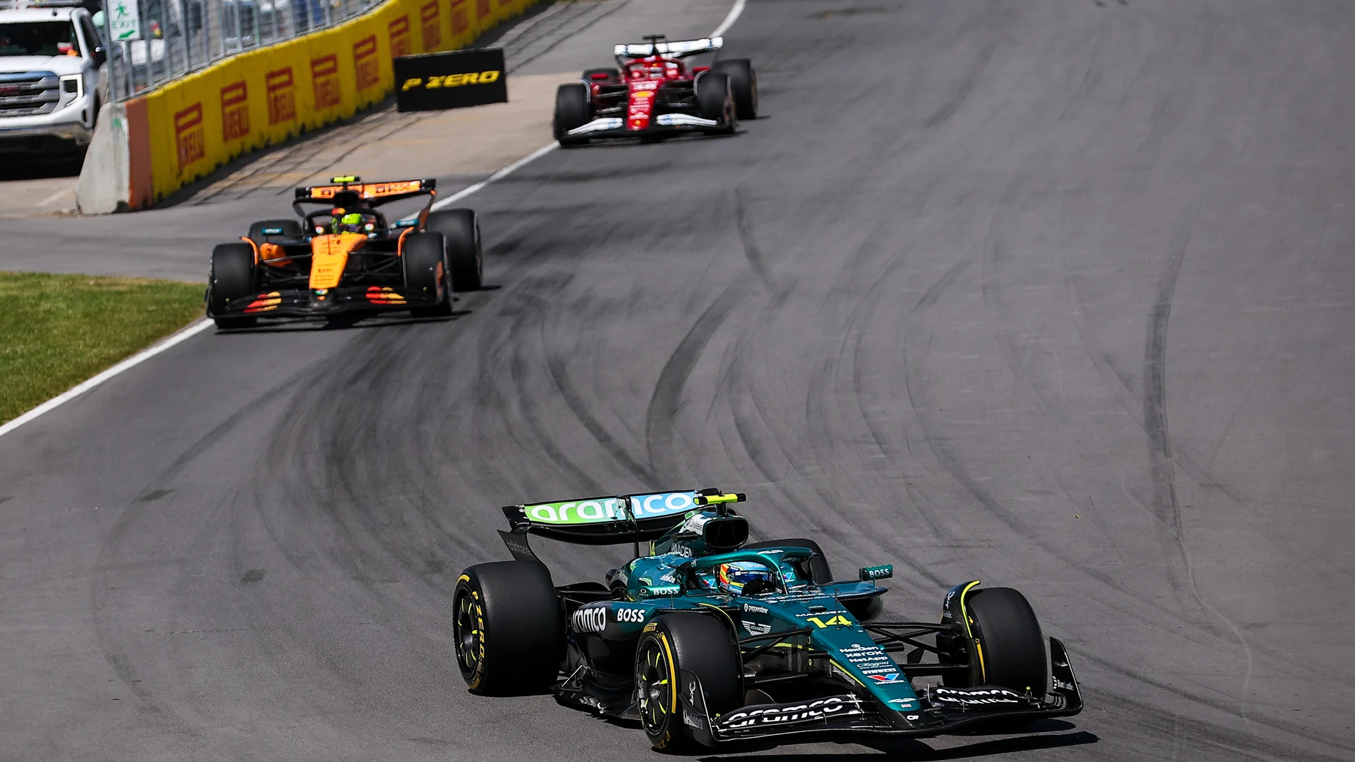 14 ALONSO Fernando (spa), Aston Martin F1 Team AMR24, action during the Formula 1 Pirelli Grand Prix du Canada 2025, 10th round of the 2025 FIA Formula One World Championship from June 14 to 16, 2025 on the Circuit Gilles Villeneuve, in Montréal, Canada - Photo Eric Alonso / DPPIAFP7 15/06/2025 ONLY FOR USE IN SPAIN