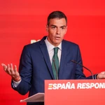 Pedro Sánchez en la sede de Ferraz tras la reunión de la ejecutiva . David Jar