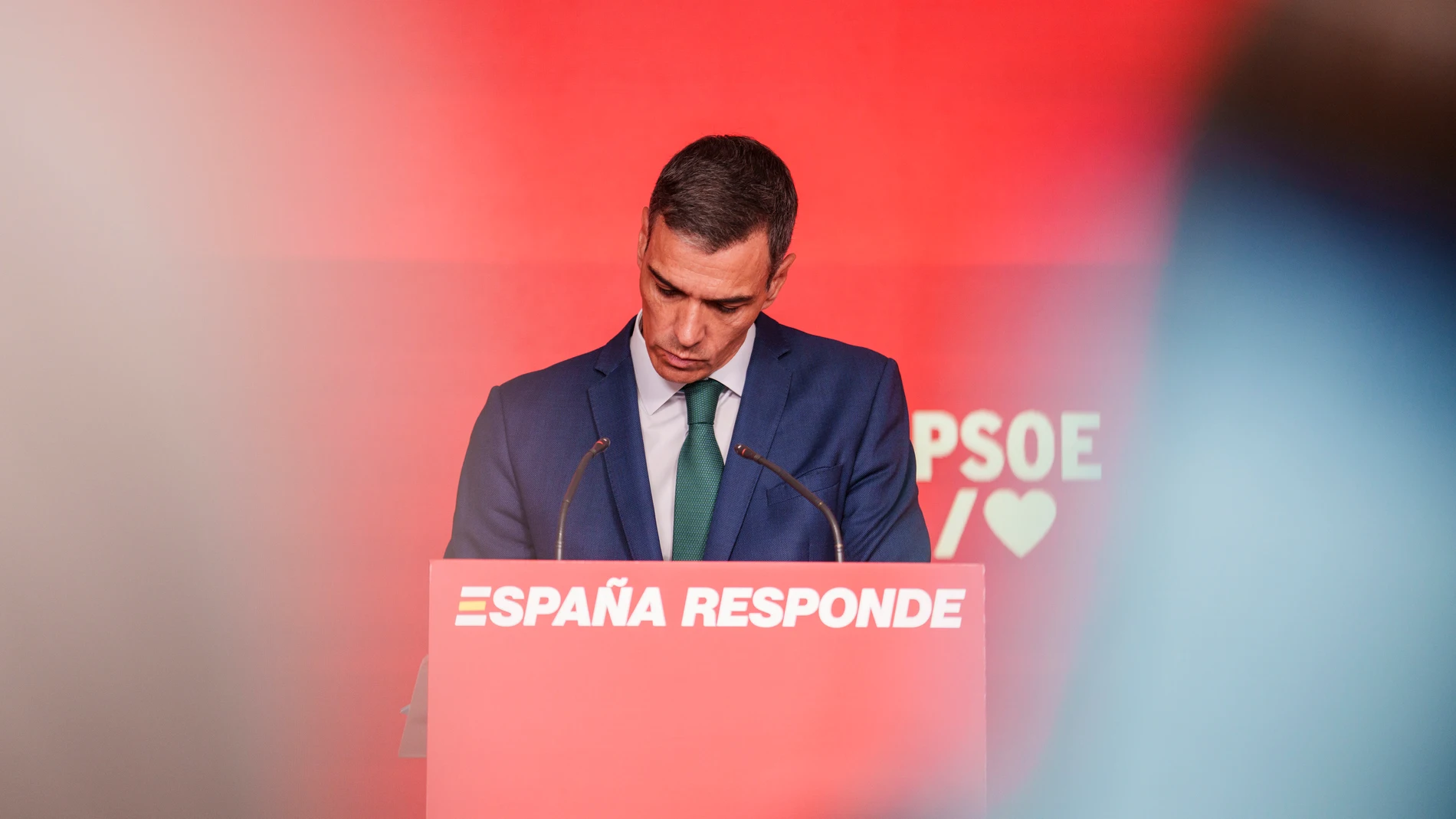 Pedro Sánchez en la sede de Ferraz tras la reunión de la ejecutiva