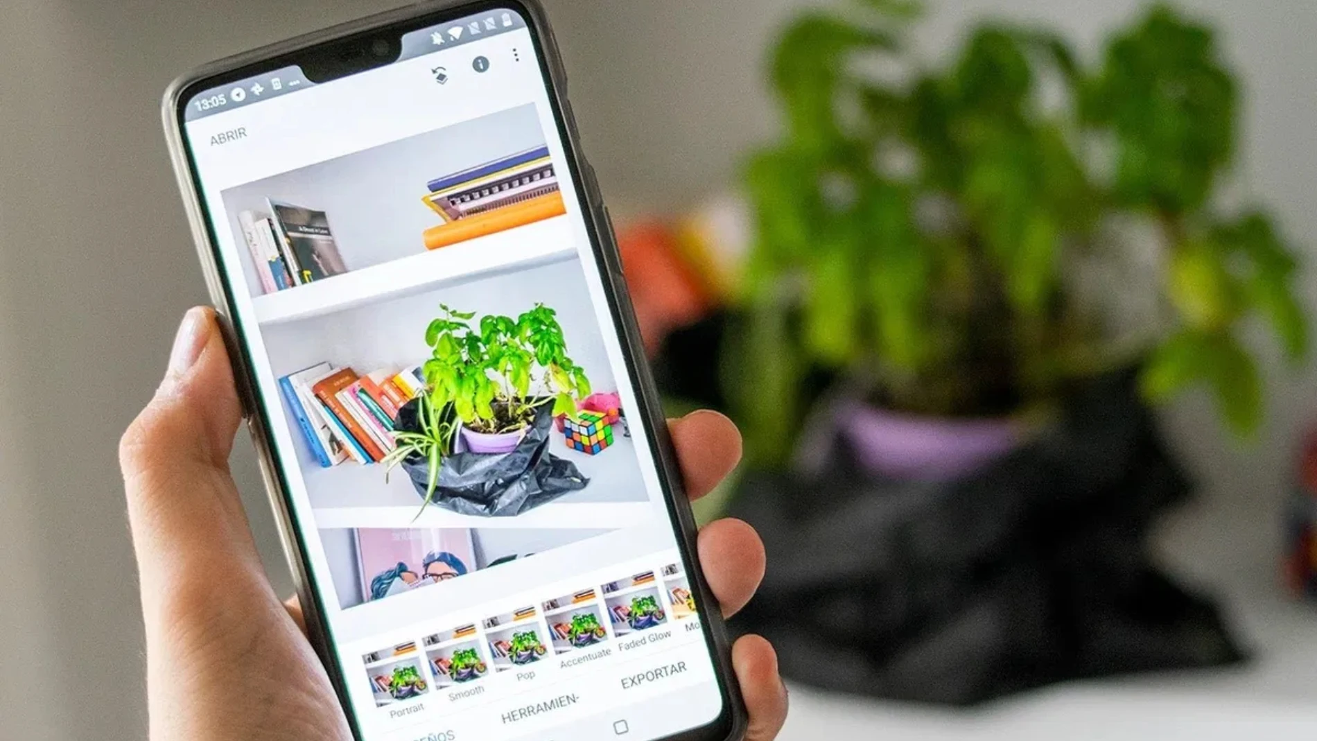 La app de Snapseed en un móvil Android