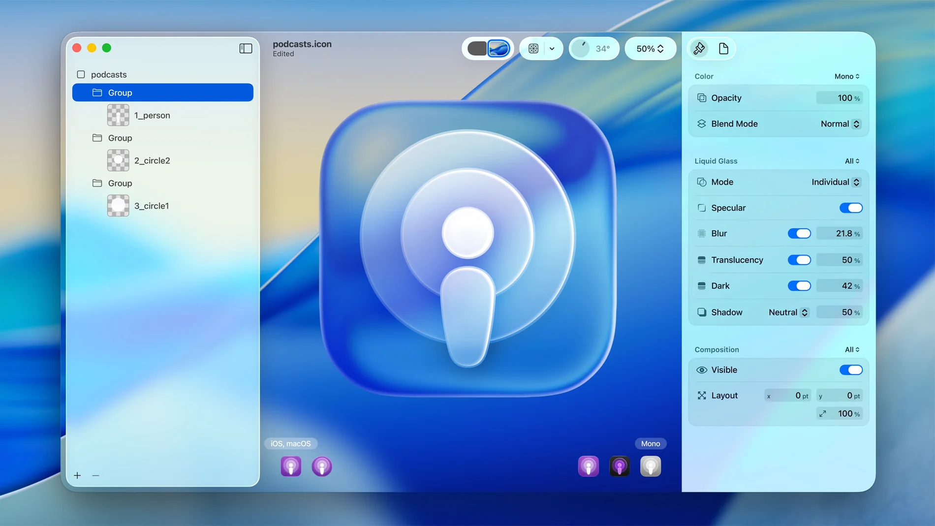 El creador de iconos Liquid Glass de Apple
