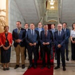 Carriedo junto a García Carbayo y David Mingo en la reunión mantenida en Salamanca