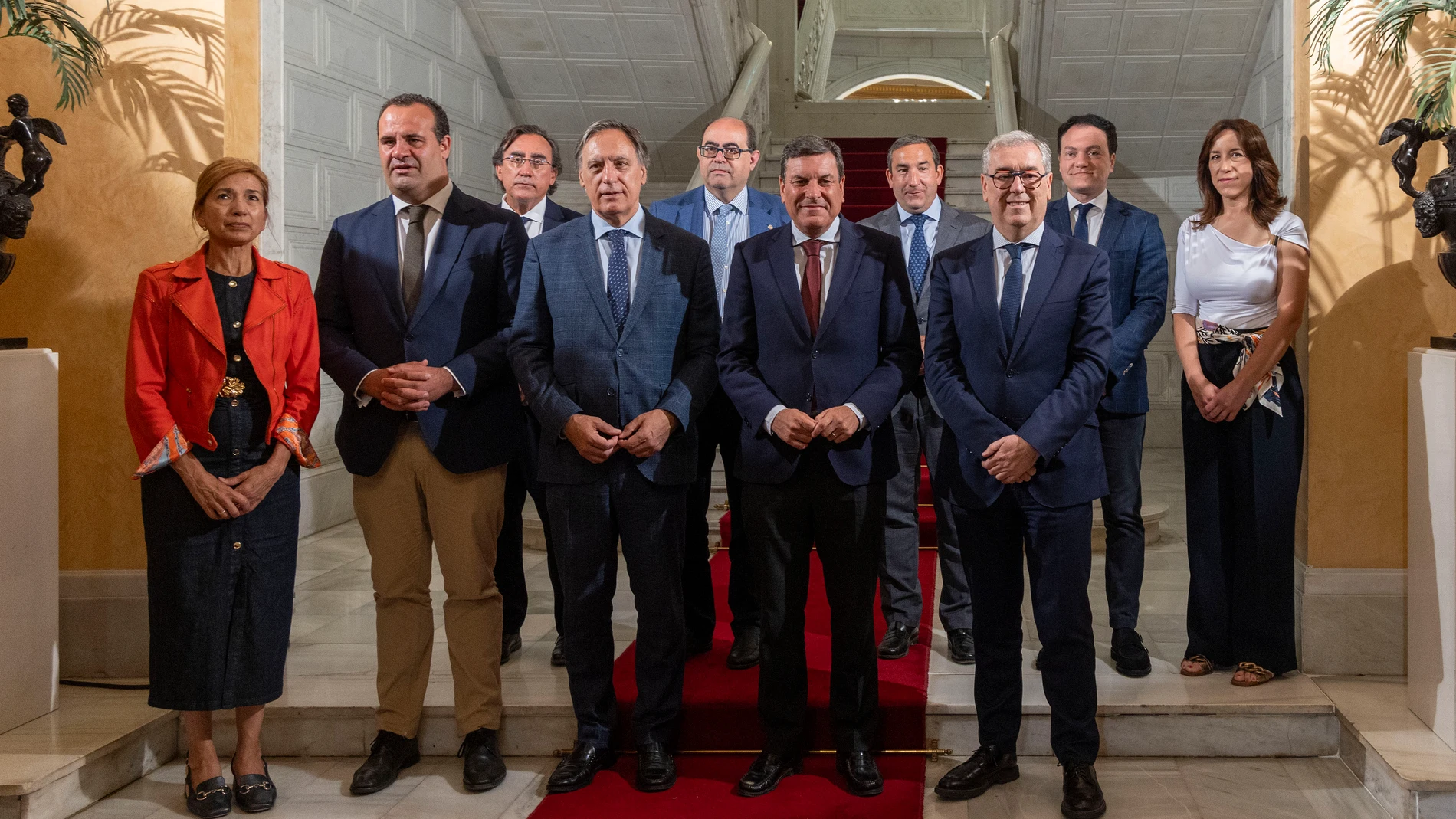 Carriedo junto a García Carbayo y David Mingo en la reunión mantenida en Salamanca