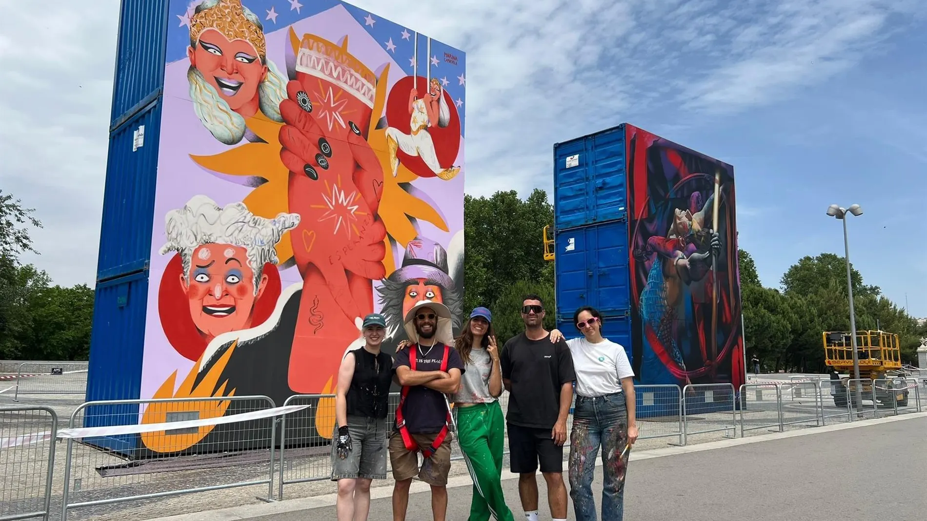 Cirque du Soleil transforma Puente del Rey en una galería a cielo abierto con nueve contenedores convertidos en lienzos