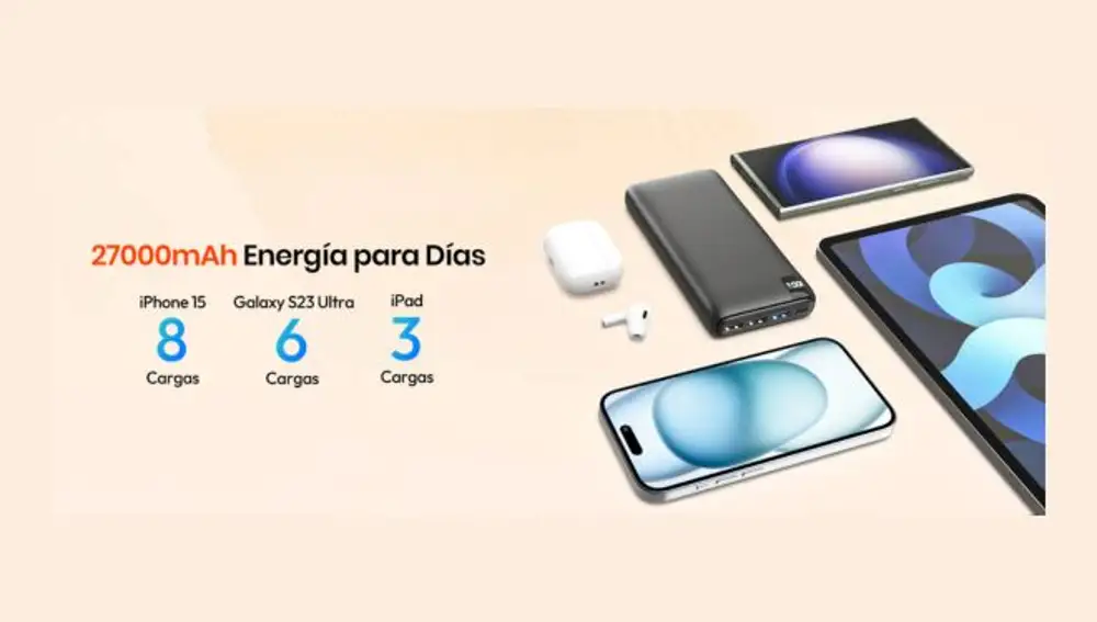 Power bank de 27.000 mAh