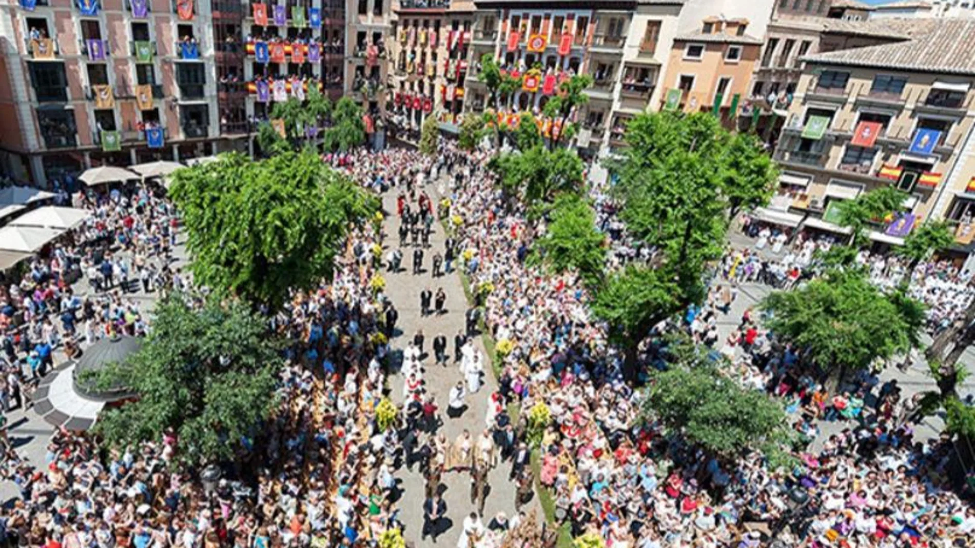 Plaza de Zodocover durante el Corpus Christi
