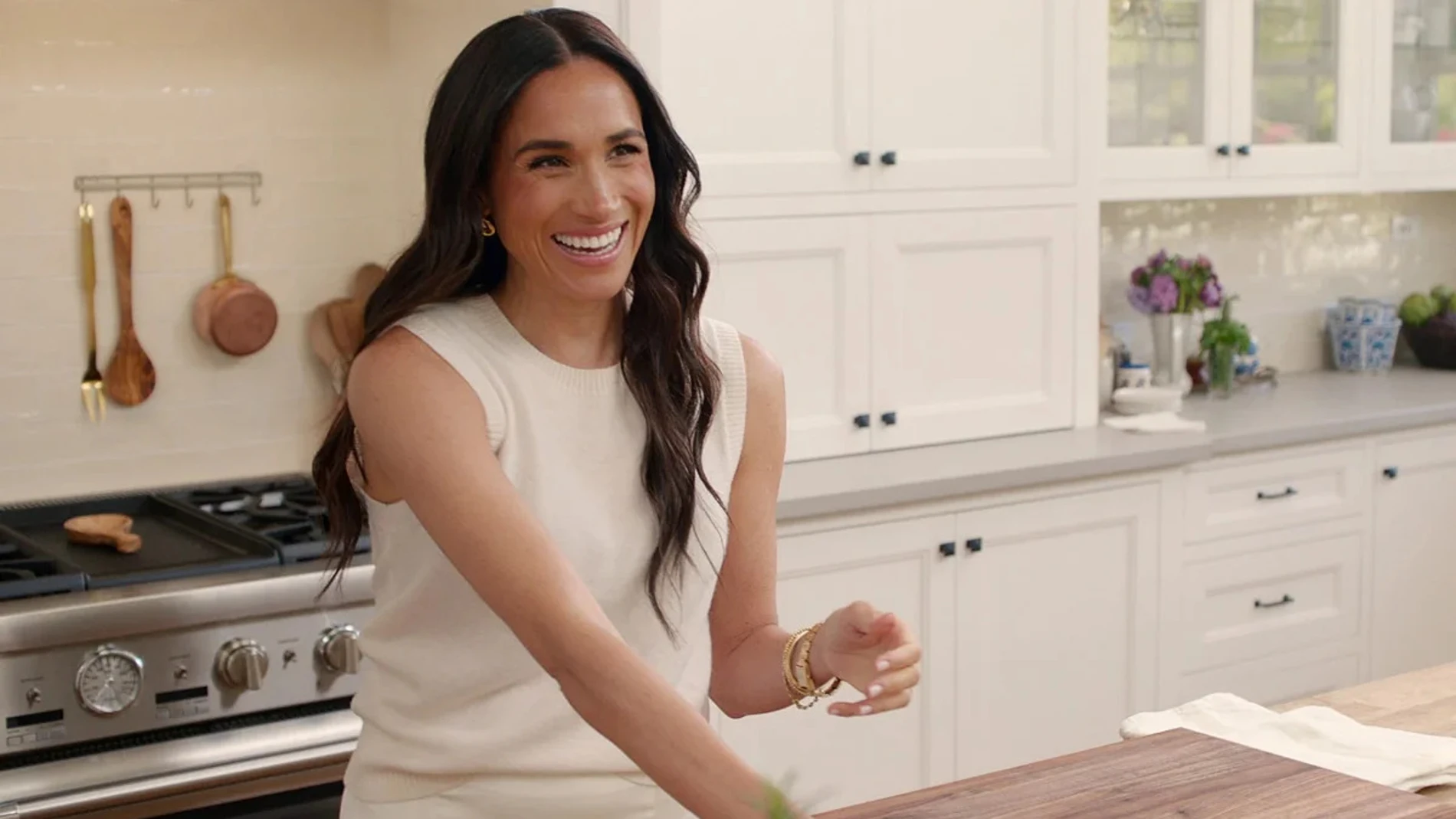 Meghan Markle en su cocina de Montecito