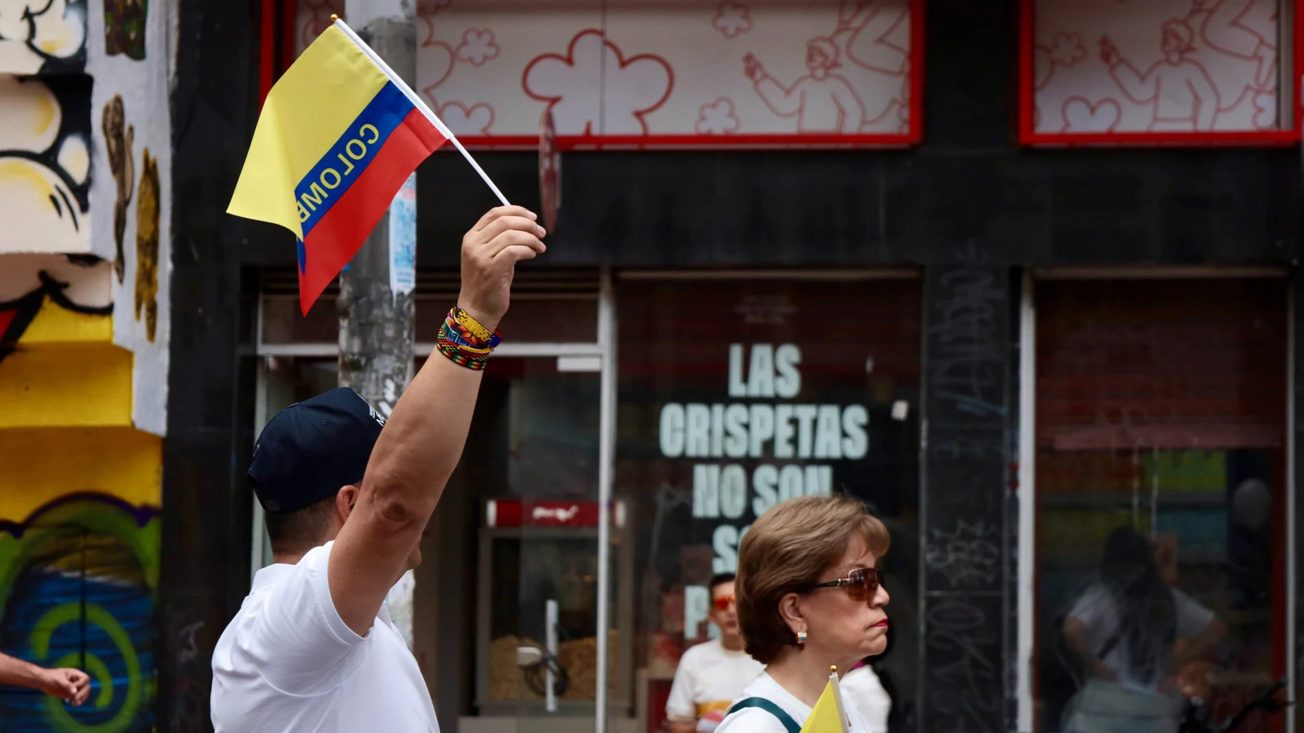 June 15, 2025, Bogota, Cundinamarca, Colombia: Thousands demonstrate with signs, flags and banners during the Silent March in support of the health of senator Miguel Uribe Turbay a week after being a victim of an assasination attempt in Bogota, Colombia, June 15, 2025. Europa Press/Contacto/Isabella Bobadilla 15/06/2025 ONLY FOR USE IN SPAIN
