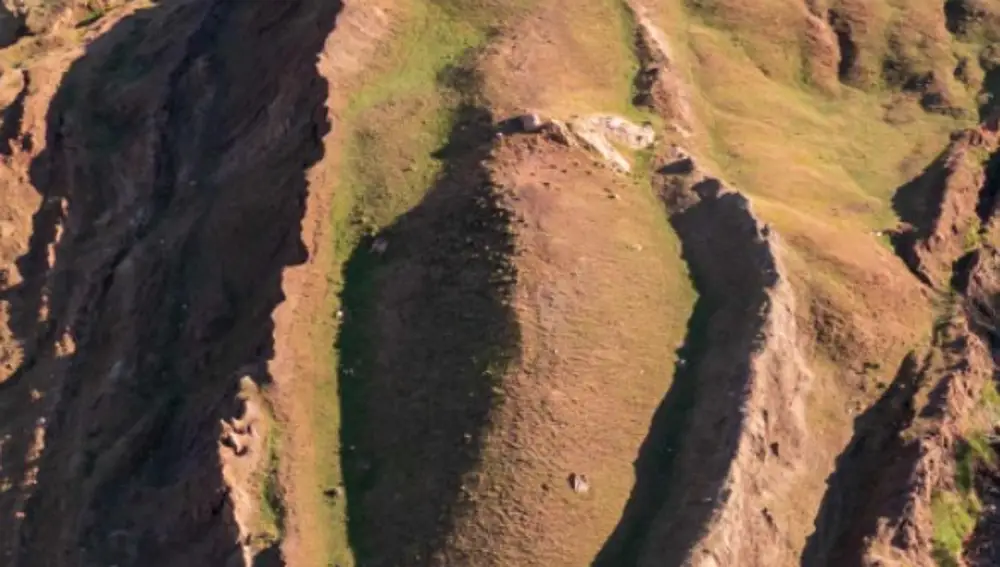 Imagen aérea de la zona del hallazgo en 2019